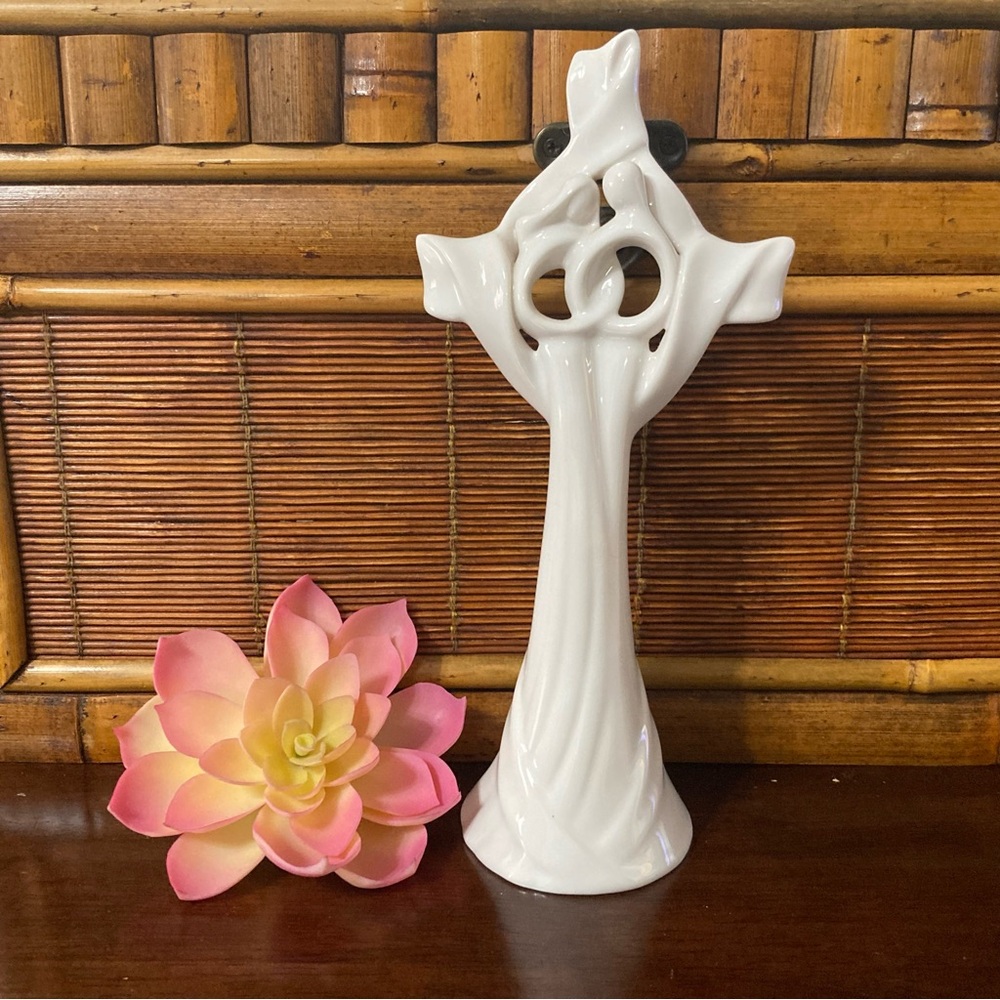 Circle of Love “Faithful Bond”  Husband and Wife Ceramic Cross By Kim Lawrence